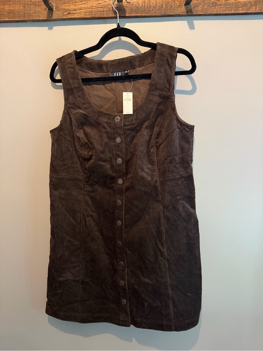 GAP Dark Brown Corduroy Button-Front Mini Dress